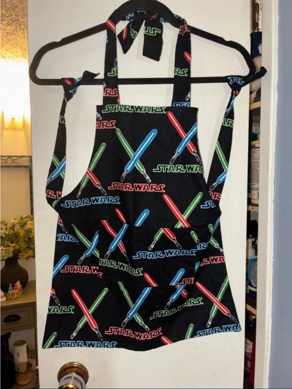 Star Wars Kids One-Piece Apron — Black with Multi Color Lightsabers